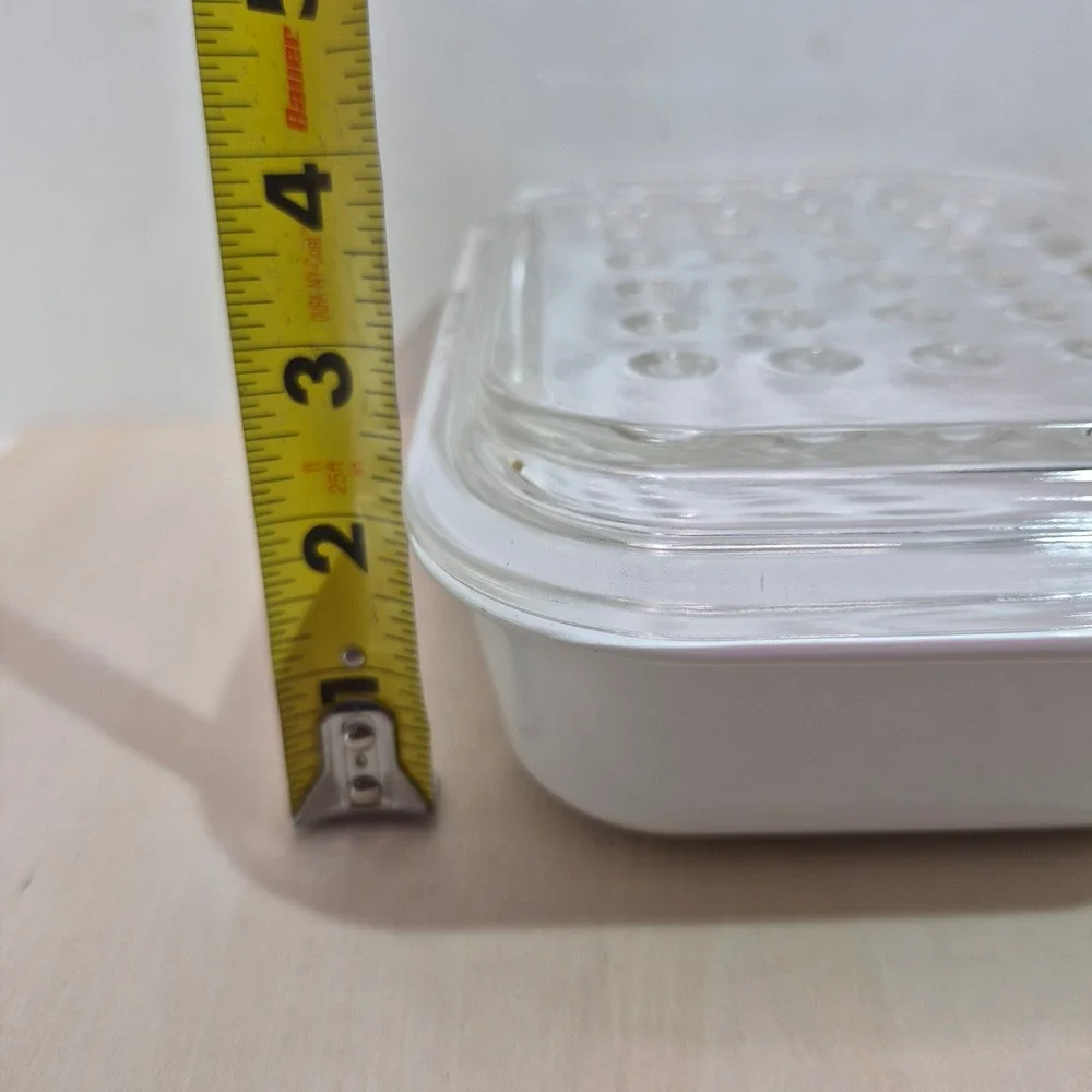 Corning Ware MC-1-B Microwave Crisper Browning Dish with Pyrex Lid MC-1-C White